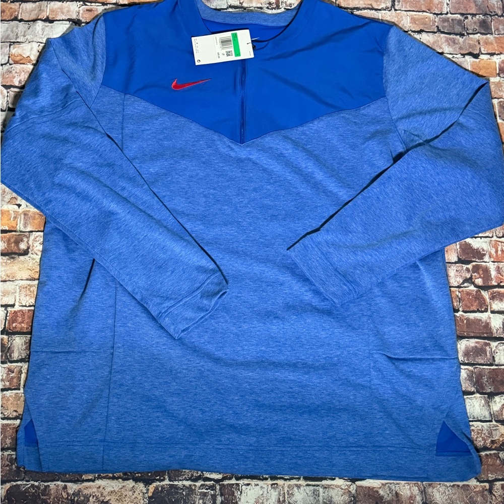 Nike Blue and Red Men's Sweatshirt